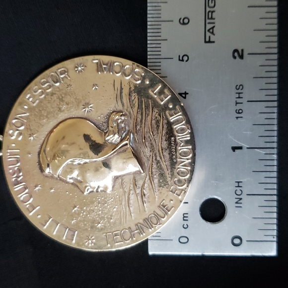 VTG midcentury Pendant/Coin/Medallion, Transatlantic Service France, 1967 - Picture 9 of 9